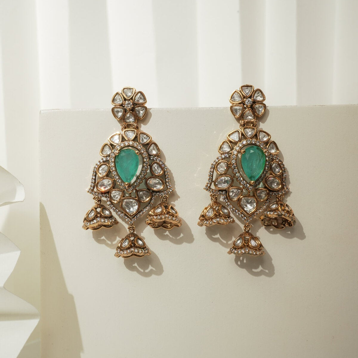 EMERALD VICTORIAN JHUMKIS